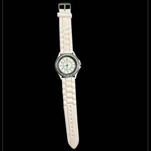 Geneva Women's Cream Watch with Silver Accents